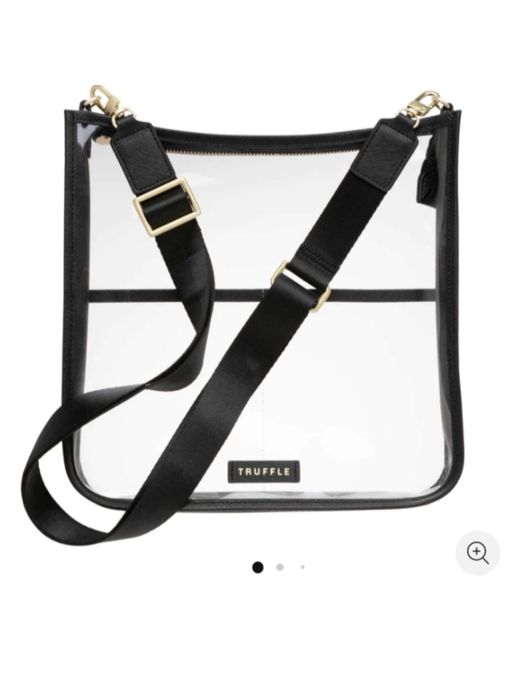 Truffle Clarity Crossbody Carryall Large Black Clear Bag Stadium